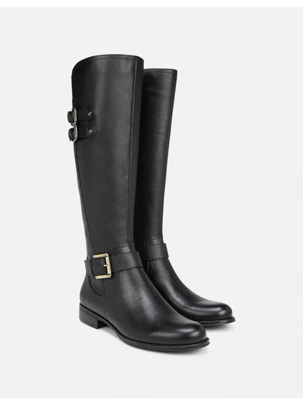 Naturalizer Black Over-the-Knee Leather Boots - Jessie - 12W, wide calf